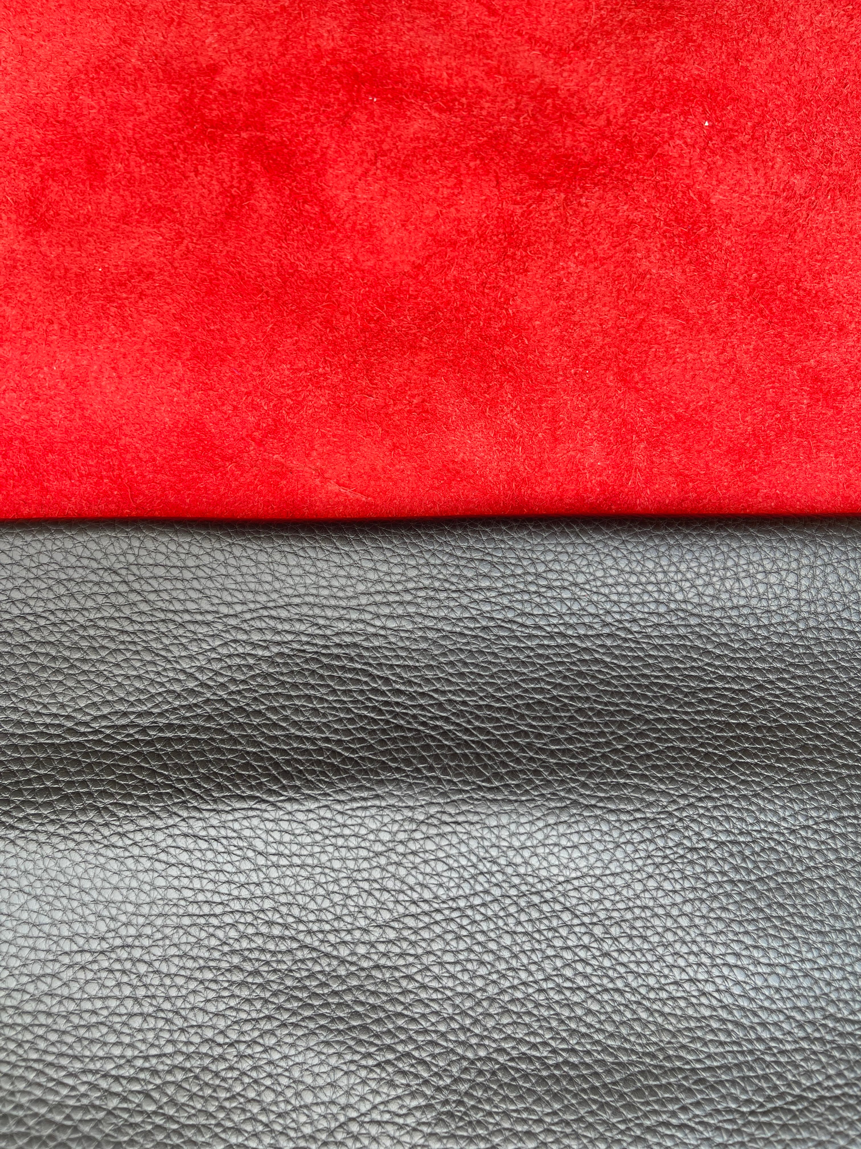 Pebbled Fire Red Suede