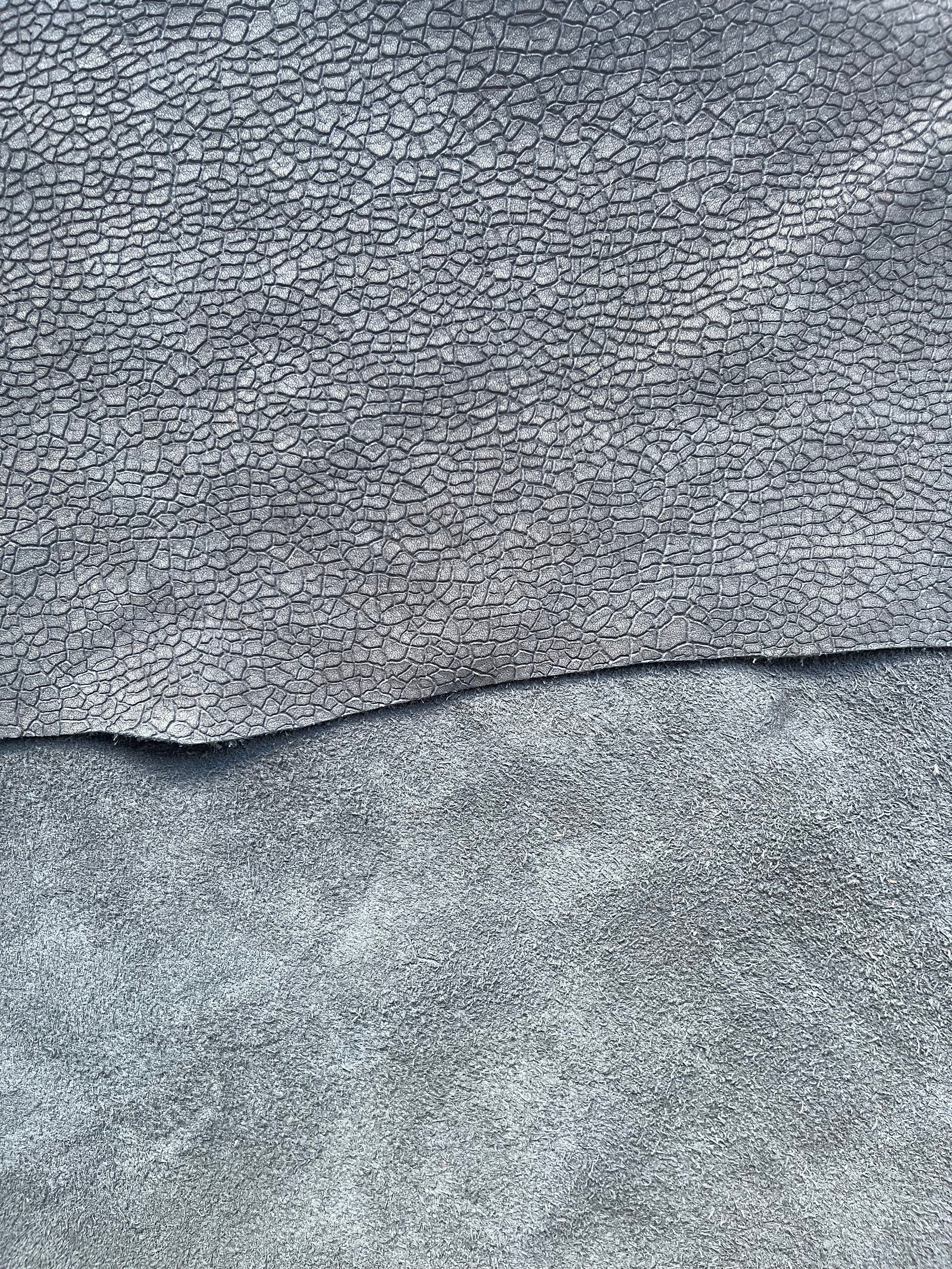Lava Black Embossed Leather