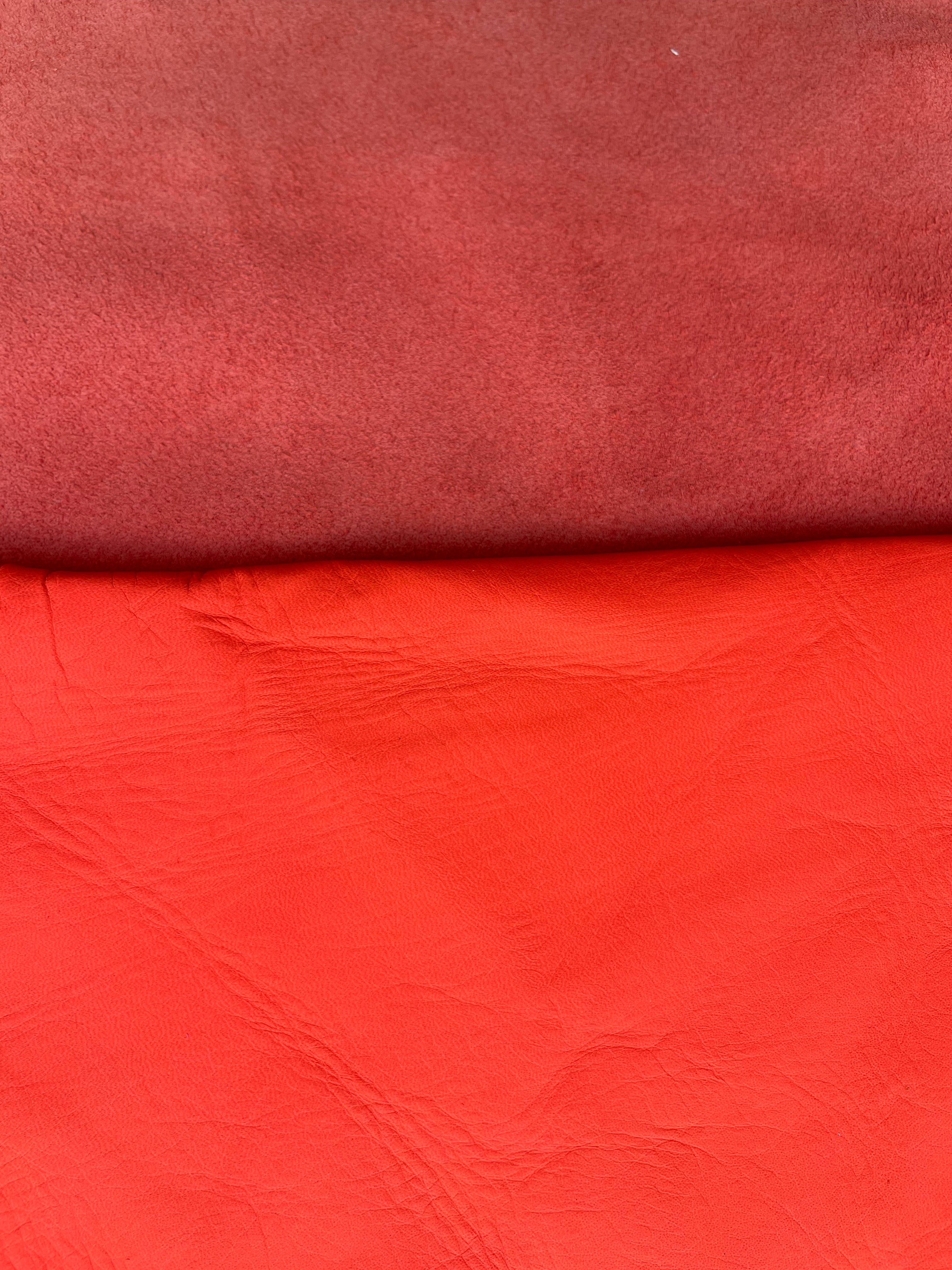 Orange-Red Smooth Leather