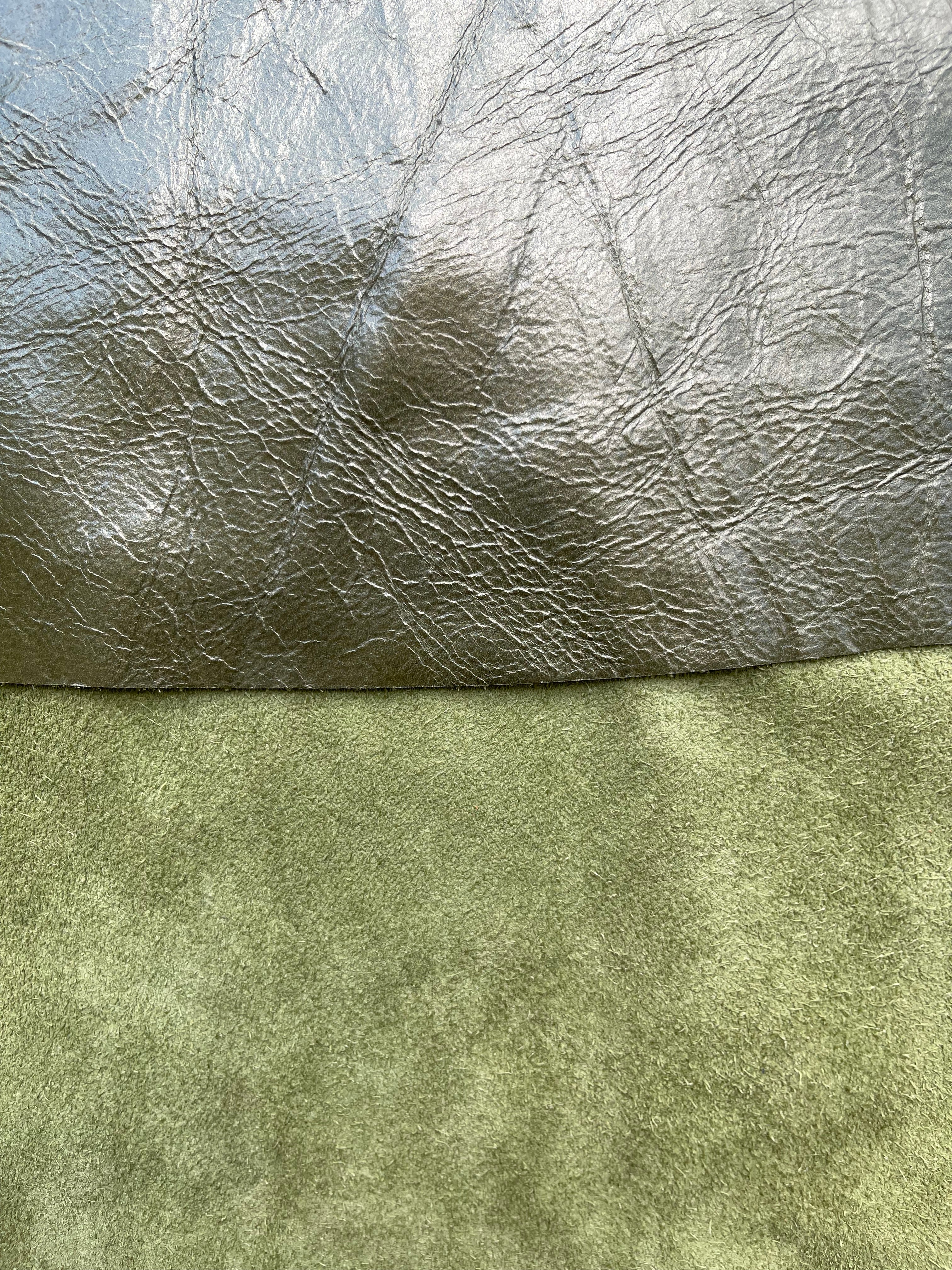 Moss Green Textured Leather