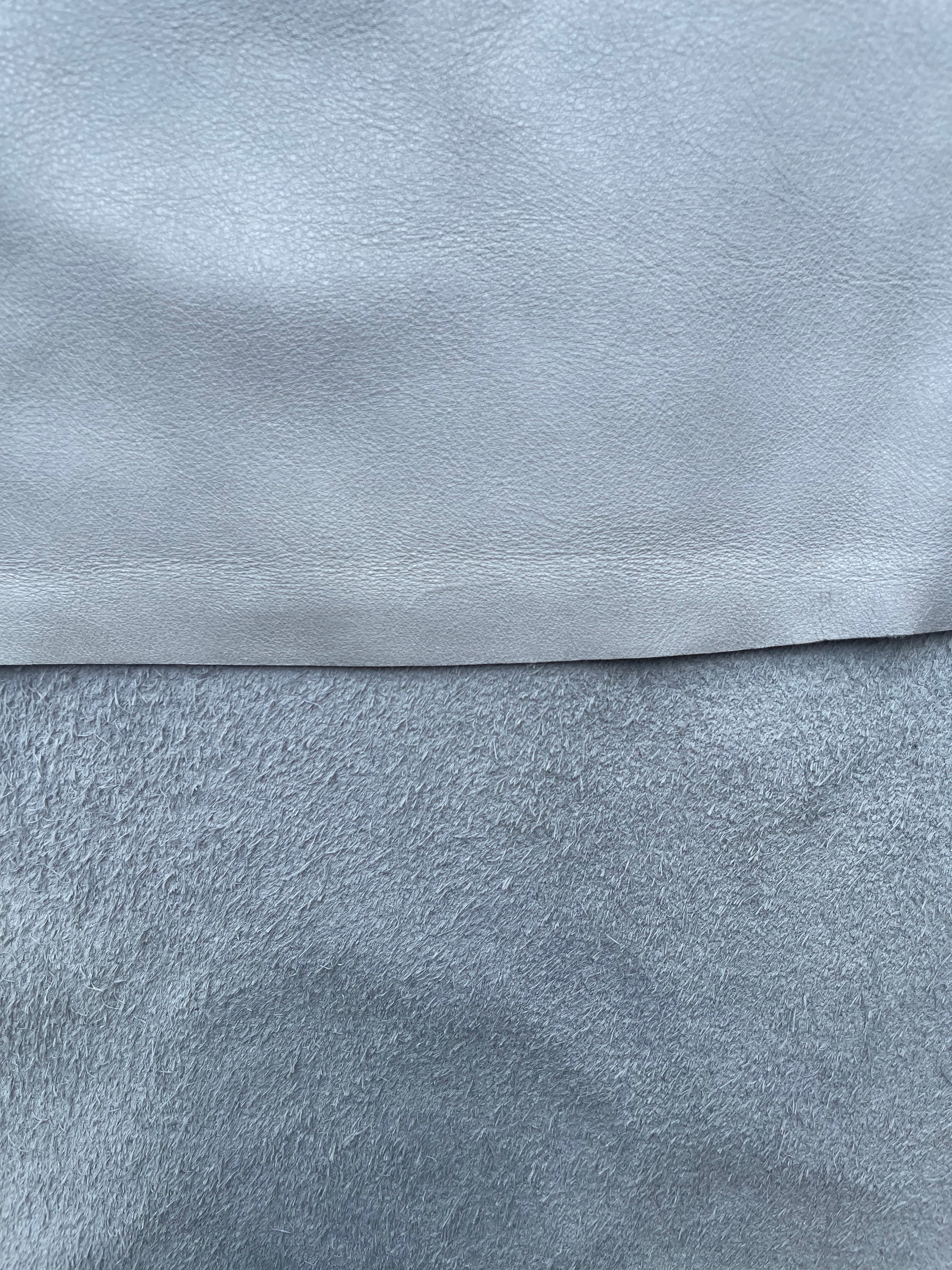 Smooth Grey Cowhide Leather