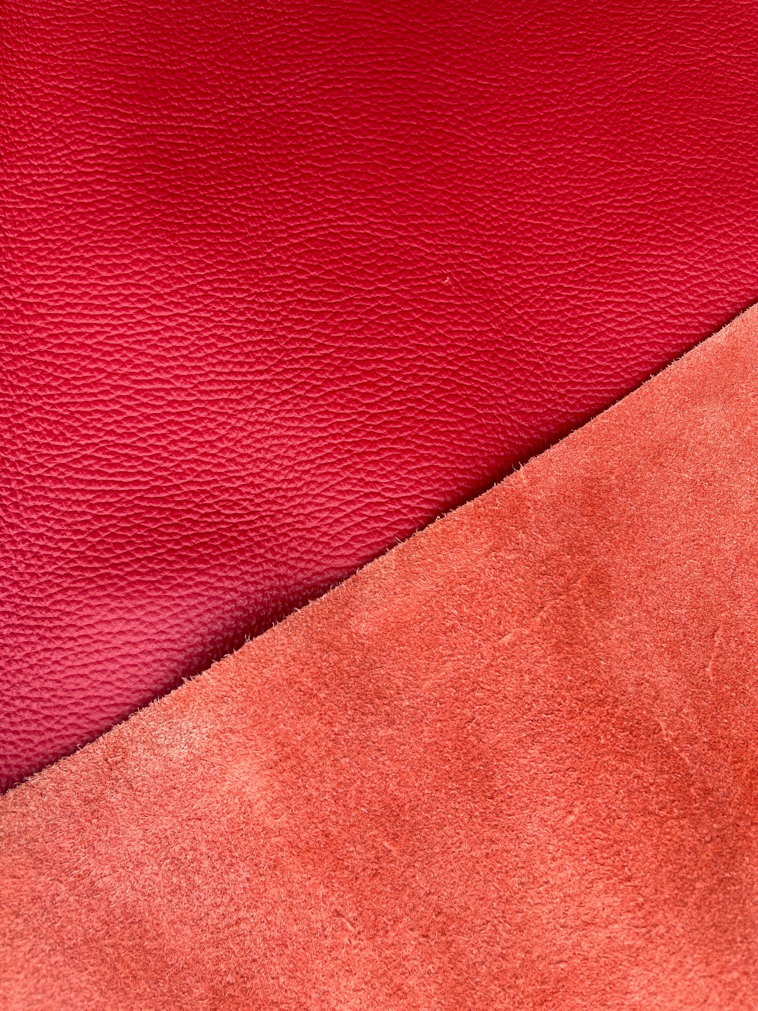 Red-Orange Pebbled Leather